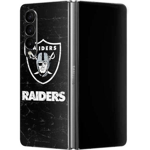 NFL Las Vegas Raiders Distressed Galaxy Z Fold4 5G Skin