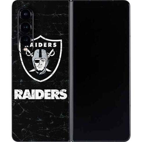 NFL Las Vegas Raiders Distressed Galaxy Z Fold4 5G Skin