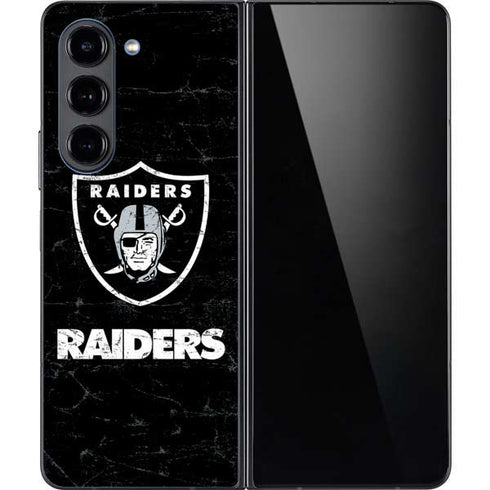 NFL Las Vegas Raiders Distressed Galaxy Z Fold5 5G Skin