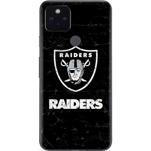 NFL Las Vegas Raiders Distressed Google Pixel 5a Skin