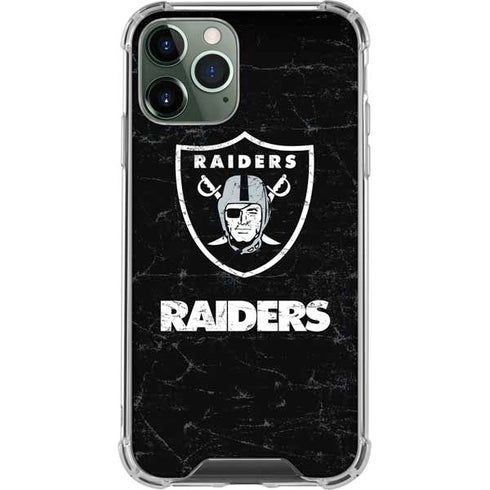 NFL Las Vegas Raiders Distressed iPhone 11 Pro Max Clear Case