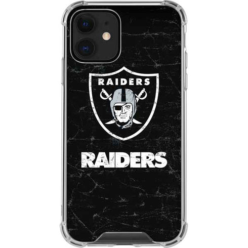 NFL Las Vegas Raiders Distressed iPhone 12 Clear Case
