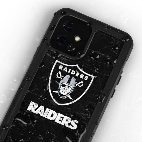 NFL Las Vegas Raiders Distressed iPhone 12 Mini Waterproof Case