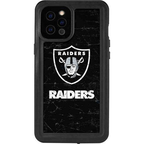 NFL Las Vegas Raiders Distressed iPhone 12 Pro Max Waterproof Case