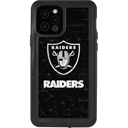 NFL Las Vegas Raiders Distressed iPhone 12 Pro Waterproof Case