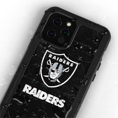 NFL Las Vegas Raiders Distressed iPhone 12 Pro Waterproof Case