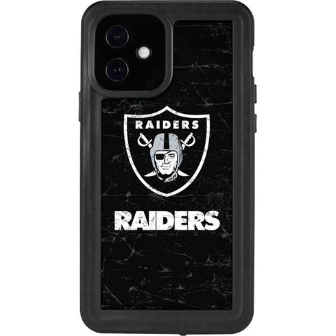 NFL Las Vegas Raiders Distressed iPhone 12 Waterproof Case