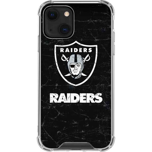 NFL Las Vegas Raiders Distressed iPhone 13 Clear Case