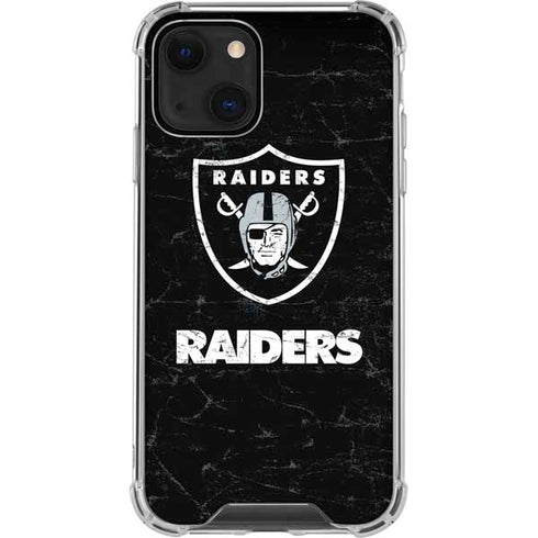 NFL Las Vegas Raiders Distressed iPhone 13 Mini Clear Case