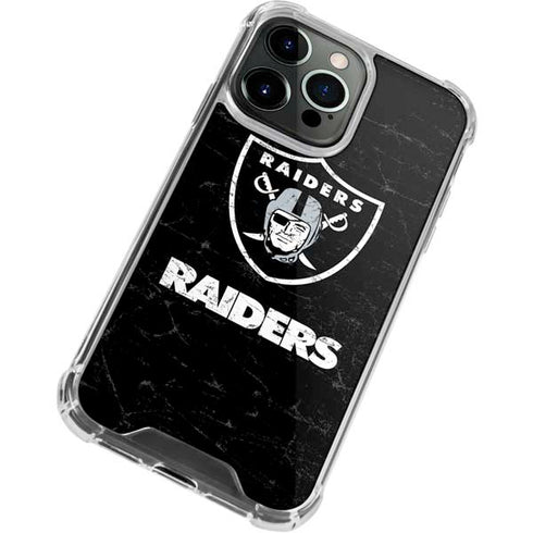 NFL Las Vegas Raiders Distressed iPhone 13 Pro Clear Case