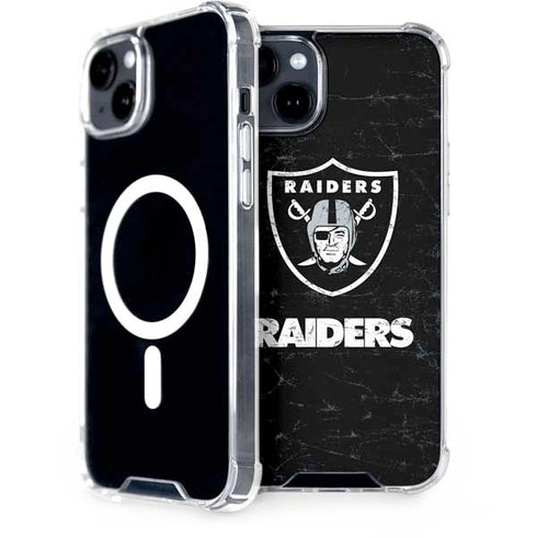 NFL Las Vegas Raiders Distressed iPhone 14 MagSafe Case