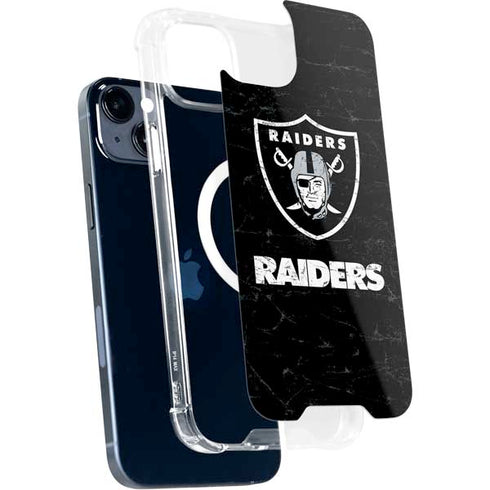 NFL Las Vegas Raiders Distressed iPhone 15 Plus MagSafe Case