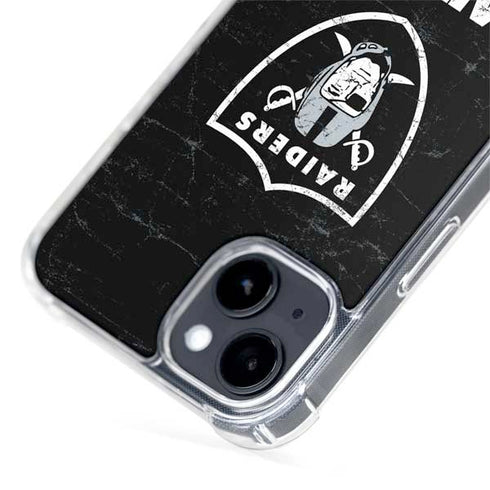 NFL Las Vegas Raiders Distressed iPhone 15 Plus MagSafe Case