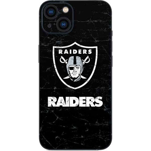 NFL Las Vegas Raiders Distressed iPhone 15 Plus Skin