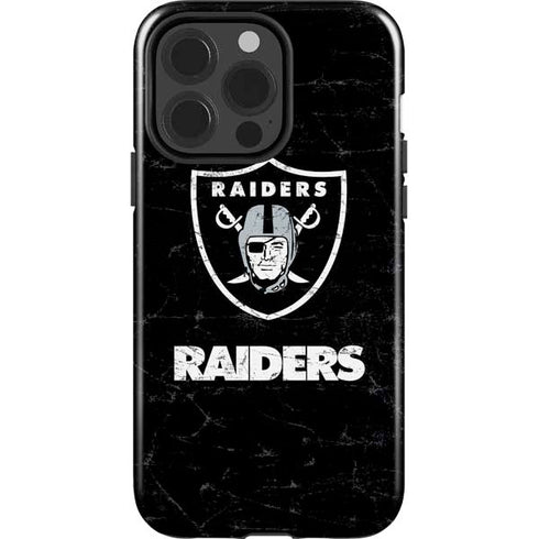 NFL Las Vegas Raiders Distressed iPhone 15 Pro Impact Case