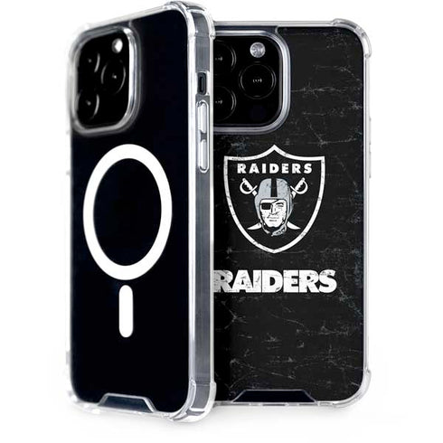 NFL Las Vegas Raiders Distressed iPhone 15 Pro Max MagSafe Case