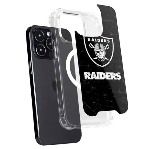 NFL Las Vegas Raiders Distressed iPhone 15 Pro Max MagSafe Case