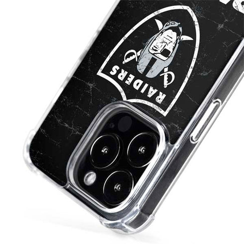NFL Las Vegas Raiders Distressed iPhone 15 Pro Max MagSafe Case