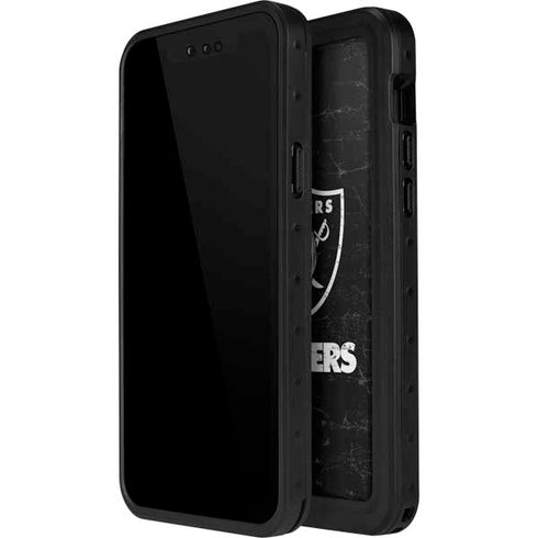 NFL Las Vegas Raiders Distressed iPhone 14 Pro Max Waterproof Case