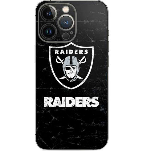NFL Las Vegas Raiders Distressed iPhone 14 Pro Skin