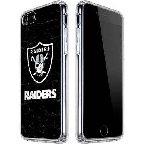 NFL Las Vegas Raiders Distressed iPhone SE (2nd & 3rd Gen) Clear Case