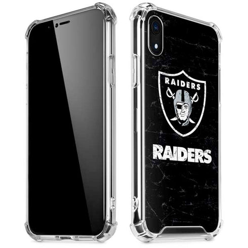 NFL Las Vegas Raiders Distressed iPhone XR Clear Case