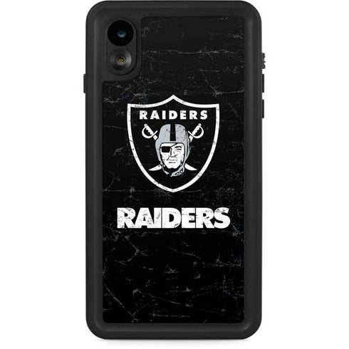 NFL Las Vegas Raiders Distressed iPhone XR Waterproof Case