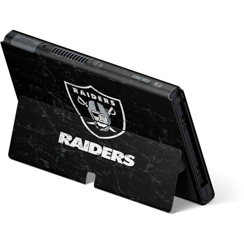 NFL Las Vegas Raiders Distressed Nintendo Switch OLED (2021) Skin