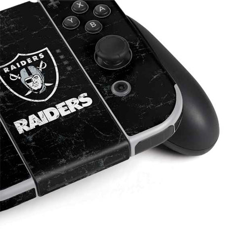 NFL Las Vegas Raiders Distressed Nintendo Switch OLED (2021) Skin