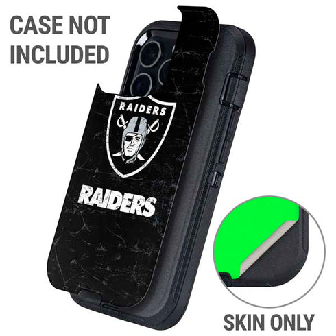 NFL Las Vegas Raiders Distressed Otterbox Defender iPhone Skin