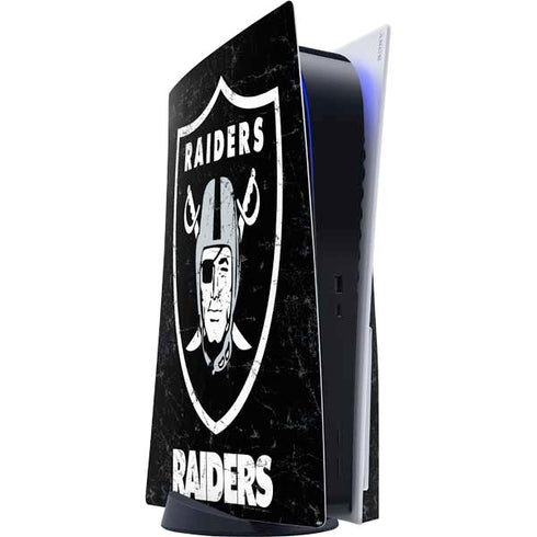NFL Las Vegas Raiders Distressed PS5 Console Skin