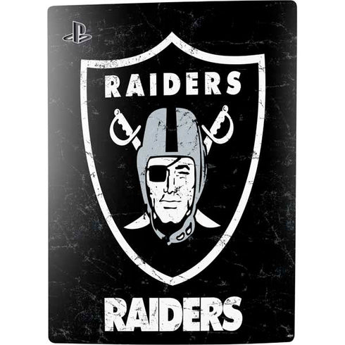 NFL Las Vegas Raiders Distressed PS5 Console Skin