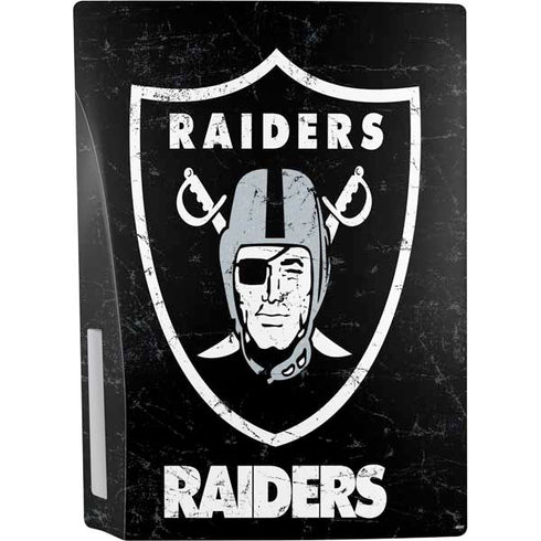 NFL Las Vegas Raiders Distressed PS5 Console Skin