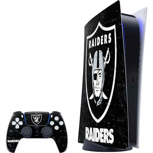 NFL Las Vegas Raiders Distressed PS5 Digital Edition Bundle Skin