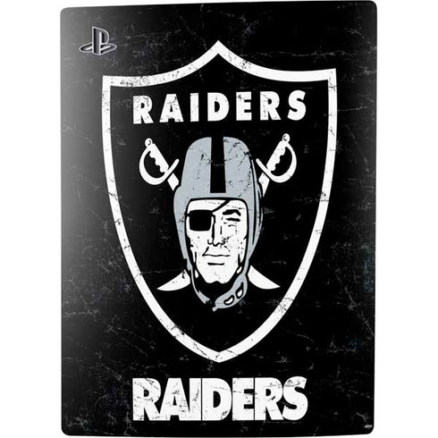 NFL Las Vegas Raiders Distressed PS5 Digital Edition Console Skin