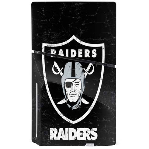 NFL Las Vegas Raiders Distressed PS5 Slim Disk Bundle Skin