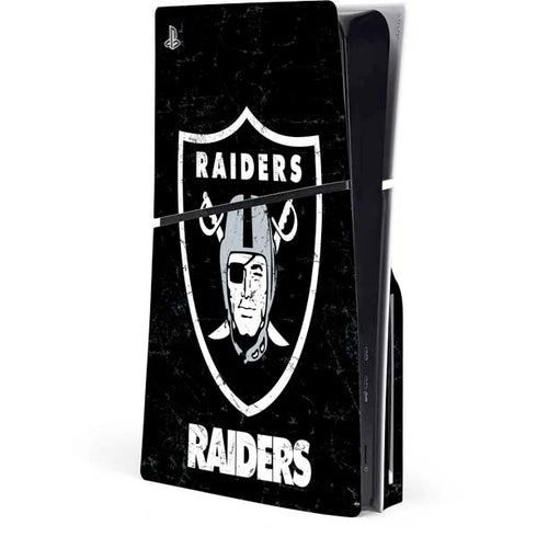 NFL Las Vegas Raiders Distressed PS5 Slim Disk Console Skin