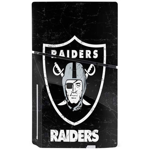 NFL Las Vegas Raiders Distressed PS5 Slim Disk Console Skin
