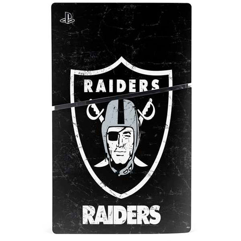 NFL Las Vegas Raiders Distressed PS5 Slim Digital Edition Console Skin