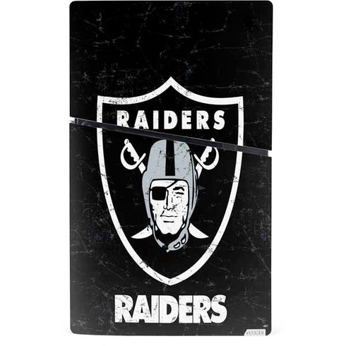NFL Las Vegas Raiders Distressed PS5 Slim Digital Edition Console Skin