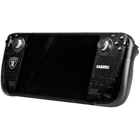 NFL Las Vegas Raiders Distressed Steam Deck Handheld Gaming Computer Skin