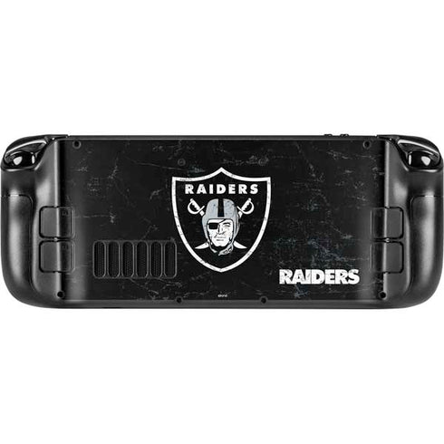 NFL Las Vegas Raiders Distressed Steam Deck Handheld Gaming Computer Skin