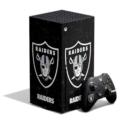 NFL Las Vegas Raiders Distressed Xbox Series X Bundle Skin