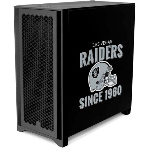NFL Las Vegas Raiders Helmet Corsair 4000D Tempered Glass Mid-Tower ATX Case Skin