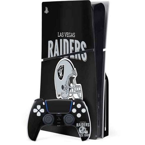 NFL Las Vegas Raiders Helmet PS5 Slim Disk Bundle Skin