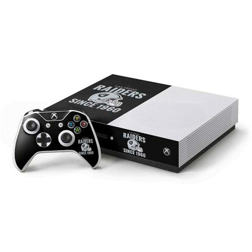 NFL Las Vegas Raiders Helmet Xbox One S Console and Controller Bundle Skin