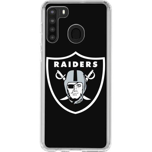 NFL Las Vegas Raiders Large Logo Galaxy A21 Clear Case