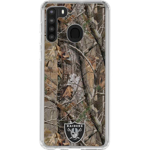 NFL Las Vegas Raiders Realtree AP Camo Galaxy A21 Clear Case