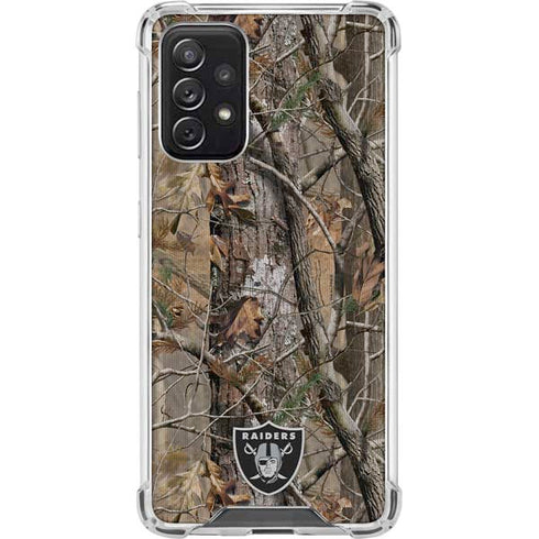NFL Las Vegas Raiders Realtree AP Camo Galaxy A72 5G Clear Case