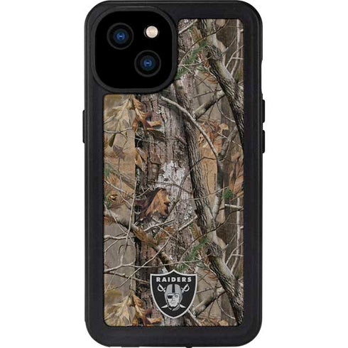 NFL Las Vegas Raiders Realtree AP Camo iPhone 15 Plus Waterproof Case
